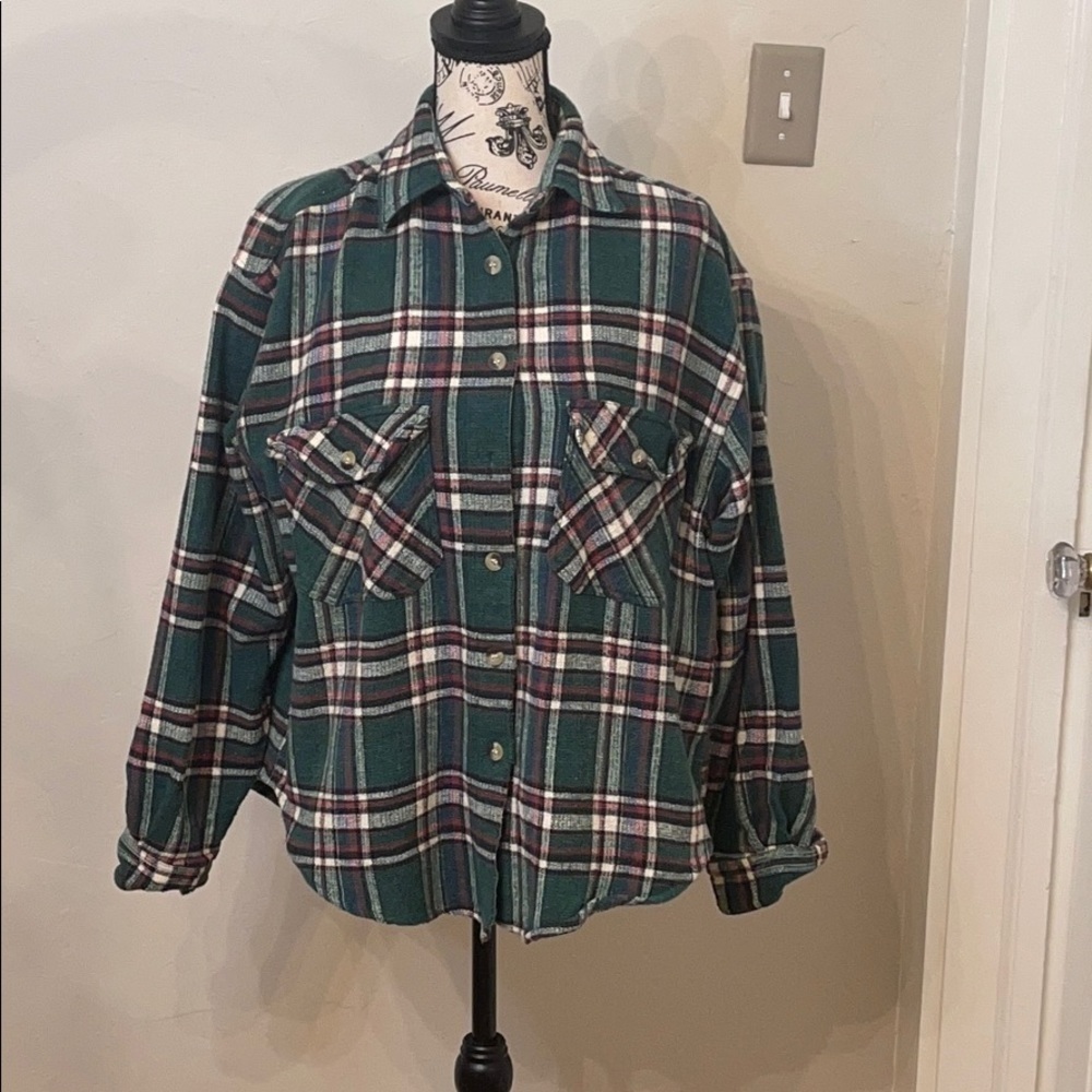 Vintage Paris Sports Club plaid button down​​​​​​​​​​​​​​​